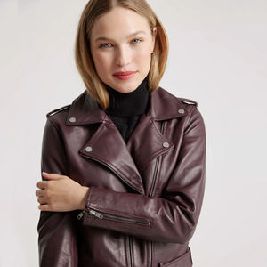 Chaquetas de cuero para mujer de Pakistán Chaquetas de cuero de moda para mujer de alta calidad Cuero de piel de oveja original Tamaño personalizado - Product Image 5