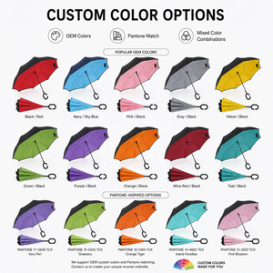 <span class=keywords><strong>Parapluie</strong></span> <span class=keywords><strong>inversé</strong></span> à double couche avec logo personnalisé, poignée en forme de C, autoportant, <span class=keywords><strong>parapluie</strong></span> droit pour cadeau promotionnel - Product Image 3