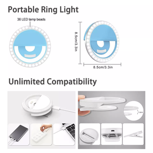 <span class=keywords><strong>Anneau</strong></span> <span class=keywords><strong>lumineux</strong></span> <span class=keywords><strong>LED</strong></span> universel à clipser <span class=keywords><strong>pour</strong></span> téléphone, 3 niveaux de luminosité réglables, rechargeable, portable, <span class=keywords><strong>pour</strong></span> <span class=keywords><strong>selfie</strong></span>, diffusion en direct et maquillage - Product Image 5