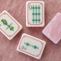 Tuiles de Mahjong en Nacre et Opale, Acrylique de Luxe, 160 Tuiles de Mahjong Américaines avec Beau Bam Mahjong