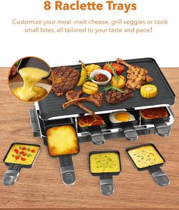 Gril de table électrique CE pour le marché européen, 8 plateaux, 2-en-1, barbecue coréen, plaque de cuisson antiadhésive, contrôle de température réglable, surface froide au toucher - Product Image 3