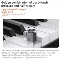 Clavier de contrôle MIDI USB portable MIDIPLUS XMAX 49/61/88 touches semi-lestées, pad de batterie rétroéclairé, plus de 200 rythmes, orgue électronique