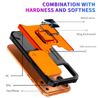 Funda Protectora CasePeak con Ranura para Tarjetas, Cubierta Deslizante para Cámara y Soporte, Antigolpes, para iPhone 17 16 15 14 13 12 Pro Max