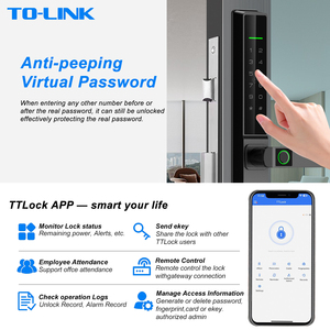 IP65<span class=keywords><strong>สแกน</strong></span>ลายนิ้วมือระบบไฟฟ้ากันน้ำรหัสดิจิทัล ttlock ttuya ตัวล็อคประตูอลูมิเนียมบานเลื่อนอัจฉริยะแบบบาง - Product Image 5