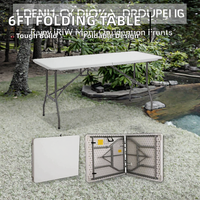 Nouveau style populaire meilleur choix table pliante en plastique de 6 pieds avec dessus en HDPE solide et pied de table pour une utilisation en plein air dans les hôtels