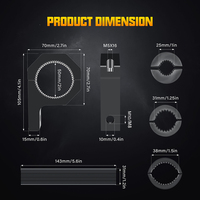 Kit de fixation de barre lumineuse LED avant en alliage d'aluminium pour VTT tout-terrain, UTV, avec supports de montage réglables de 1/1,25/1,5/2 pouces
