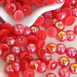 Perlas Semicirculares Iridiscentes de Imitación, 6-8mm, ABS, Perlas Dispersas para Manualidades, Accesorios para el Cabello, Fabricación de Joyería - Product Image 1