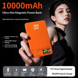 Banco de Energía Inalámbrico Magnético de 20W con Soporte Plegable, <span class=keywords><strong>Batería</strong></span> Magnética de 10000mAh Compatible con Dispositivos Magnéticos para Teléfonos Inteligentes - Product Image 3