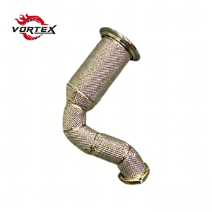 Collecteur d'échappement catalyseur Vortex 304 pour Porsche Cayenne E3 3.0T 4.0T V6 V8 2018–2025 avec bouclier thermique, sans voyant d'avertissement moteur - Product Image 1