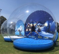 Boule de neige gonflable personnalisée pour la publicité de Noël, tente gonflable en forme de globe de neige pour décorations de Noël festives