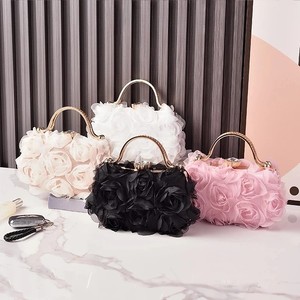 Nouvelle chaîne détachable bandoulière <span class=keywords><strong>Hag</strong></span> avec dentelle maille tridimensionnelle Rose élégant sac de soirée pour femmes cadre <span class=keywords><strong>en</strong></span> métal sac à main - Product Image 5