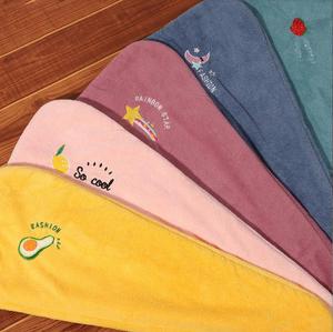 Cartoon Embroidered Terry Cloth Hair <b>Drying</b> <b>Towels</b> <b>Quick</b> Dry Rectangular For Home Adult Use - Product Image 4