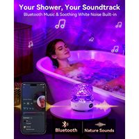Nueva Luz de Ducha Moderna 2026 con Logotipo Personalizado, Altavoz Bluetooth, Resistente al Agua, Proyector de Ondas Oceánicas de 16 Colores para Baños de Hotel
