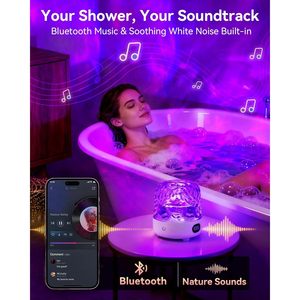 2026 New CUSTOM LOGO Shower Light With <b>Bluetooth</b> Speaker Waterproof 16 Colors Ocean Wave <b>Projector</b> For Bath Room - Product Image 2