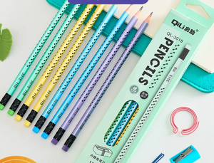 Juego de Dibujo Infantil Ecológico de Alta Calidad, Lápices de Madera Amarillos HB, Borrador, Soporte Triangular de 7 Pulgadas, Marca <span class=keywords><strong>Sansan</strong></span>, Económico de Fábrica - Product Image 1