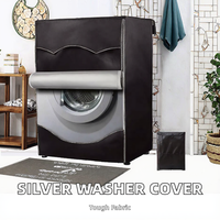 Housse de machine à laver pliable, design moderne, haute qualité, écologique, argentée, imperméable, anti-UV, anti-poussière, pour salle de bain