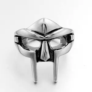 2023 Vintage Classic Goth Hip Hop Mf Doom Masken ringe für Männer Jungen Punk ägyptischen Pharao Edelstahl Ring Modeschmuck