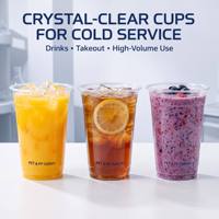 Cangkir Plastik PP Bentuk U dengan Logo Custom untuk Minuman Bubble Tea, Milk Tea, Boba, Cangkir Minuman Sekali Pakai Transparan, Suplai Grosir