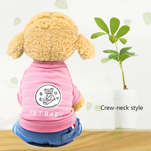 Kangdarpet Vêtements en denim à la mode pour chien, style collège, marine, à la mode, harnais à quatre pattes en denim pour petit chien - Product Image 5