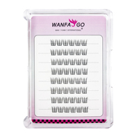 Cils naturels semi-faits à la main Lizi Bulk, en faux vison, style plume d'oiseau, effilés, en éventail, 8 rangées, type W, en poils synthétiques