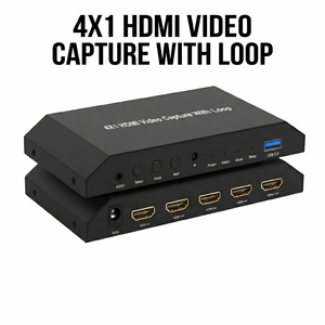 Carte <span class=keywords><strong>de</strong></span> <span class=keywords><strong>capture</strong></span> <span class=keywords><strong>vidéo</strong></span> HDMI 4x1 GC avec boucle, commutateur HDMI USB 3.0 4 ports pour le streaming en direct OBS et l'enregistrement <span class=keywords><strong>de</strong></span> jeux - Product Image 1