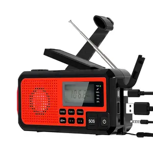 Yenilik taşınabilir acil el krank dsp radyo ile AM FM SW , powered pil, güneş, meşale, okuma lambası, SOS alarm için açık