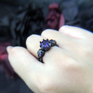 Trendy Retro Punk Schedel Gothic <span class=keywords><strong>Ring</strong></span> voor Vrouwen Mannen Halloween <span class=keywords><strong>Goth</strong></span> Zwart Goud Kleur Ringen Toetreding Groothandel Mode-sieraden R523 - Product Image 3