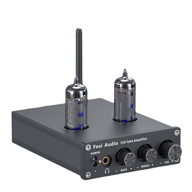 Fosi Audio Blue Vacuum Tube Amplifier T20 AptX HD Stereo Power Amp 50W TPA3116D2 Portable Headphone Amplifier for Home Speakers