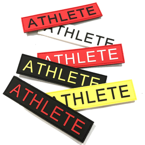 Patch personalizzata in PVC di gomma personalizzata con gancio e loop per lo zaino Fitness atleta - Product Image 1