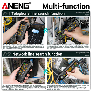ANENG M469A Slimme Elektronische Kabeltester RJ45 RJ11 LAN Kabelzoeker Netwerk Reparatiegereedschap voor Draadzoeker Ontvanger - Product Image 3