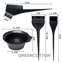 Ensemble brosse et bol pour teinture capillaire avec logo personnalisé, brosse à cheveux en plastique, brosse de coiffage noire, kit d'outils pour la teinture des cheveux pour salon