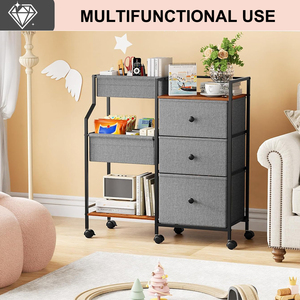 Công Suất Lớn Bé Nursery Lưu Trữ Giá Với Cán Vải Ngăn Kéo Tã Tổ Chức Giỏ Hàng Bao Gồm Bánh Xe - Product Image 5