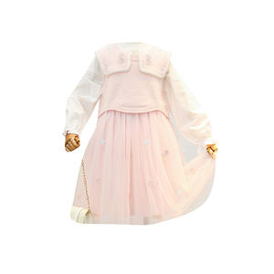 Robe <span class=keywords><strong>gilet</strong></span> tricoté pour filles, vêtements de princesse à manches longues, collection printemps automne 2020, style <span class=keywords><strong>petite</strong></span> fille - Product Image 1