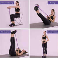 Bandes de résistance pour l'exercice en intérieur, équipement de fitness, cordes élastiques pour abdominaux, cordes de traction, entraînements de gym, pédales à 4 tubes, tension de la cheville