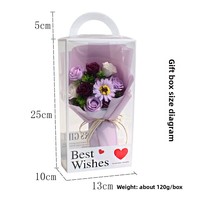 Buket Bunga Sabun Ramah Lingkungan Buatan Tangan, Dapat Digunakan Kembali & Didaur Ulang, Mawar & Bunga Matahari untuk Hadiah Hari Valentine & Hari Ibu, dalam Kotak PVC