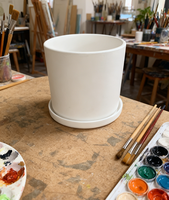 Peignez vos propres pots en céramique faits main, pots minimalistes non finis pour plantes succulentes, kits de peinture avec trou de drainage et soucoupe pour la maison et le jardin
