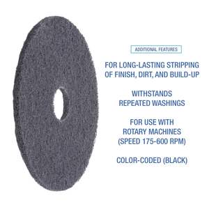 Boardwalk BWK4017HIP High Performance 17\" Stripping <b>Floor</b> Pads Grayish Black 5/Carton Commercial <b>Cleaners</b> - Product Image 4