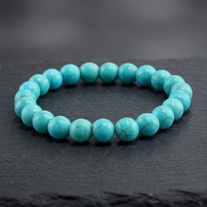 Bracelet en cristal perlé turquoise, imitation perle, bijoux tendance, style unisexe, cadeau, hindouisme, 16-20 mm, plaqué, Delhi Soraj - Product Image 1