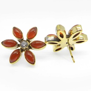 Boucles d'oreilles à tige en forme de fleur rouge onyx CZ faites à la main haute qualité plaqué or fleurs à la mode cadeau de conception de fête de mariage prix de gros - Product Image 3