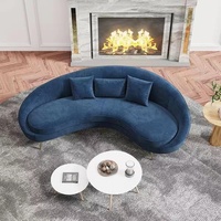 Ensemble de Meubles de Salon Design Moderne, Canapé Sectionnel en Velours Vert 2 Places