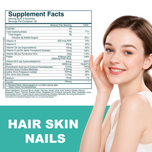 Hair Health <b>Gummies</b> with <b>Biotin</b> Vitamins and Zinc for Stronger Hair Radiant Skin and Healthy Nails Beauty products - Product Image 5