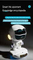 M80 Robot AI nirkabel Desktop portabel, Speaker BT nirkabel dengan pemutaran kartu TF, Input AUX, Jam Alarm lampu malam