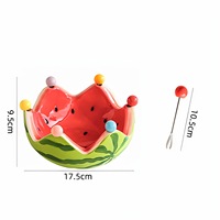 Plateau à fruits en céramique créatif, peint à la main, avec fourchettes, grande capacité, pour salon, table basse, bols à fruits, assiettes
