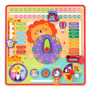 ของเล่นเด็ก 7 in 1 แบบมอนเตสซอรี่ ปฏิทินไม้แรกของฉัน นาฬิกาเรียนรู้สำหรับเด็กเล็ก - Product Image 3