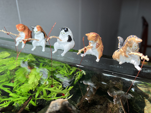 Offre Spéciale mignon Mini chat de pêche en plastique modèle écologique bricolage Terrarium ornement décoratif pour la décoration de réservoir de poissons - Product Image 5