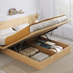 Lits en bois à prix <span class=keywords><strong>d</strong></span>'usine, vente en gros, <span class=keywords><strong>lit</strong></span> avec rangement relevable en bois, <span class=keywords><strong>lit</strong></span> king size écologique avec rangement - Product Image 2