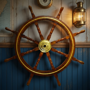 ~ Craft Boat Shipping Container with Wheels Decorative Marine <b>Wooden</b> Ships Wheel Beautiful Home <b>Wooden</b> Handicrafts Hand Carved - Product Image 1