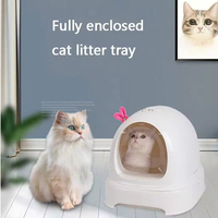 Produits d'entretien pour chats : Bac à litière semi-automatique en plastique pour grands espaces, bac à sable pour chats