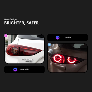 Feux arrière LED rouges Plug & Play sans modification pour Mazda <span class=keywords><strong>3</strong></span> Axela LED Hatchback Mazda3 DRL 5 portes Feux arrière dynamiques - Product Image 2