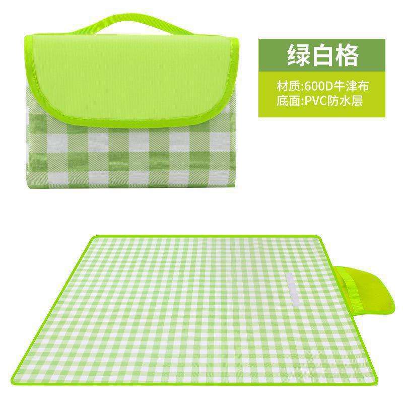 Green and White Plaid Oxford Cloth (PE Waterproof)